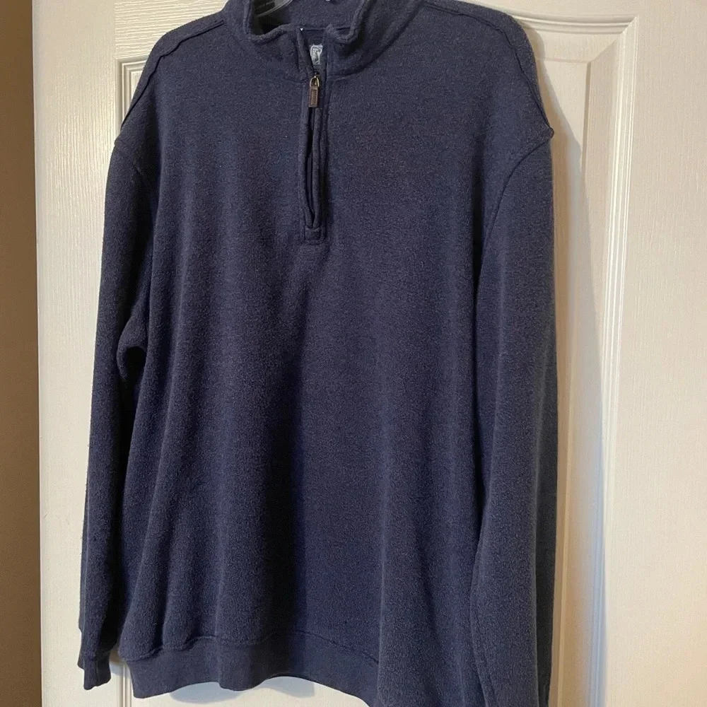 PGA TOUR Men’s Mock Neck 1/4 Zip Pullover Pockets Size XL Blue